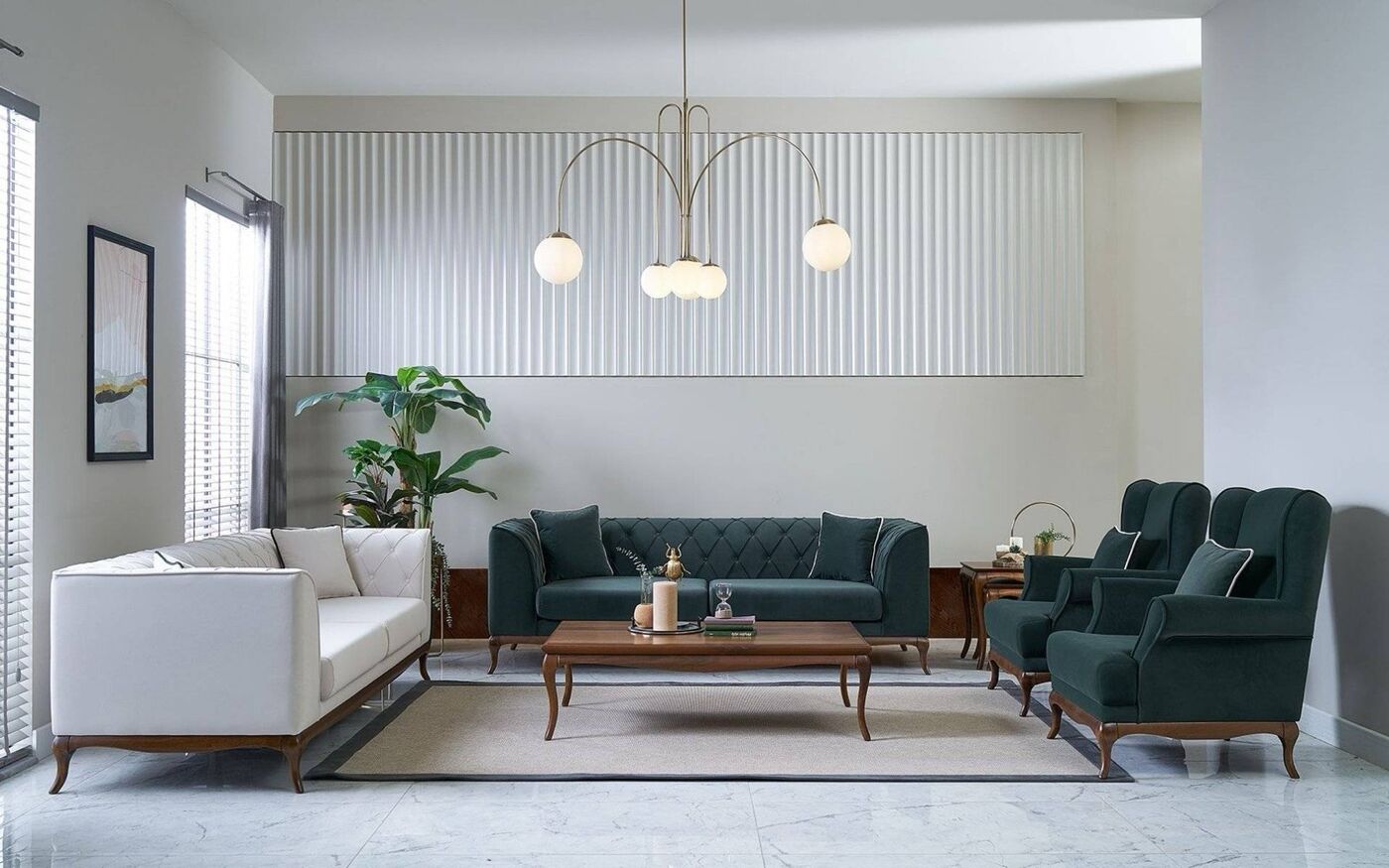 Art Walnut Sofa Set